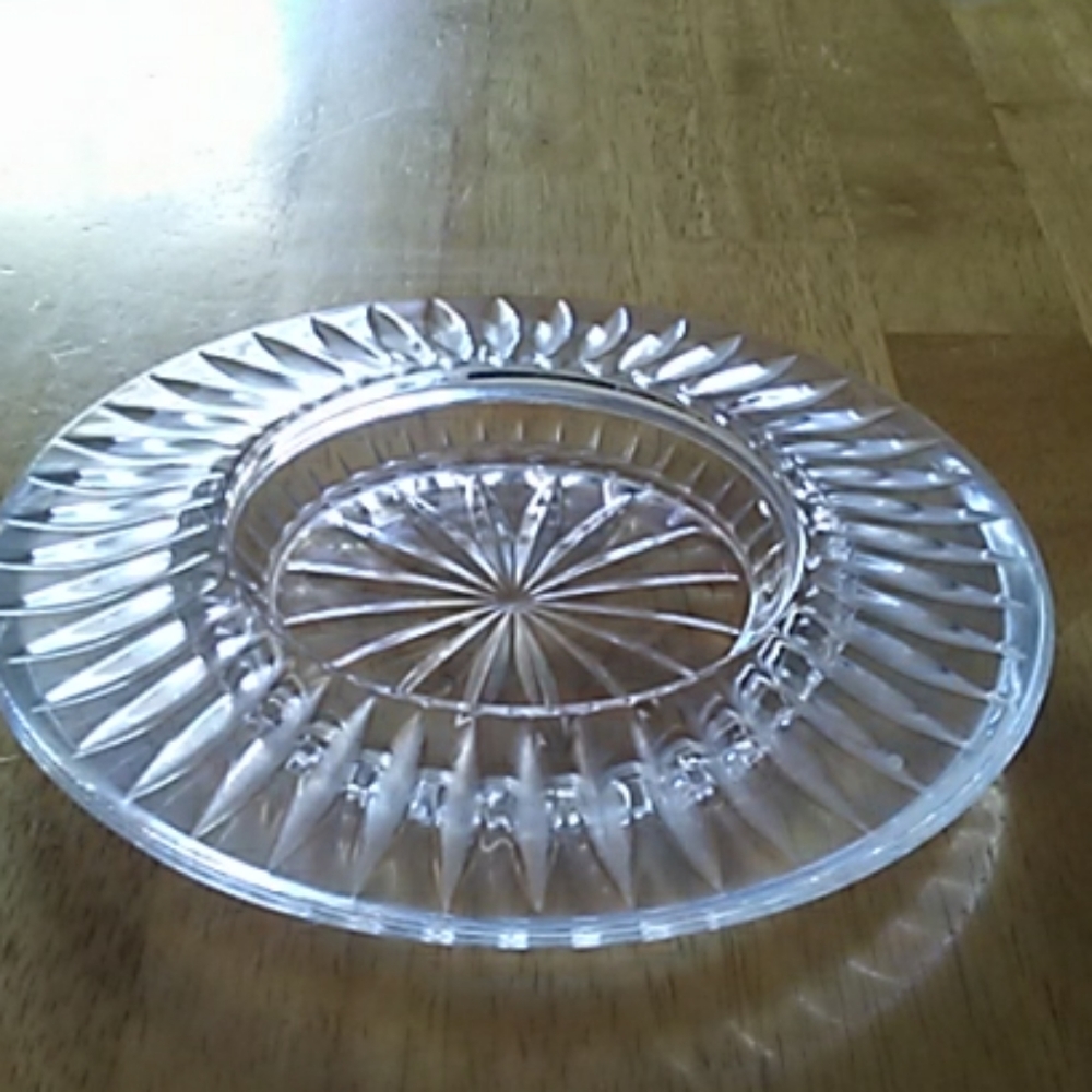 Lead Crystal Votive Candle Holder Tray Vintage EUC - Picture 2 of 3